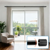 Curtain Rods for Windows 16 to 48 Inch, Curtain Rod Max Adjustable Length of 60 in, 1" Diameter Drapery Rod with Cylindrical Finials, Black 1 Pack
