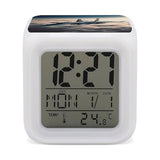 Aircraft Fighter Jets Alarm Clock LED Digital Desk Clock with 7 Color Changing Night Light, Date Day of Week Calendar,Sleep Training Clocks Loud Alarm Clocks for Bedroom Heavy Sleep