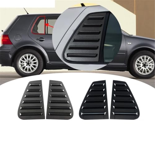 Car Rear Window Side Vent Shutter Louver Cover Trim Exterior Accessories Body Kits Fit for VW Golf 4 MK4 1997-2006(Carbon Look)