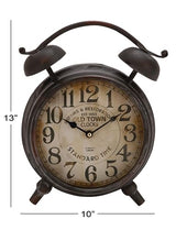 Deco 79 Metal Clock with Bell Style Top, 10" x 4" x 13", Black