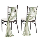 Ling's moment Wedding Chair Sashes Cover Aisle Decorations Draping Fabric Wrinkle-Free with Tie 16 Pcs Sage & Milky Green for Party Ceremony Reception Floral Arrangement Banquet Outdoor Decor
