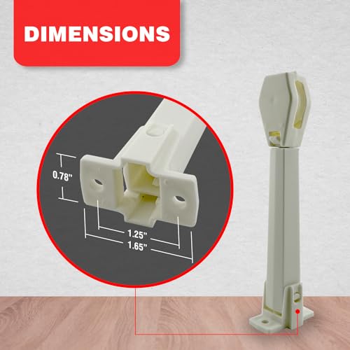 Amazing Drapery Hardware Spring Loaded Cord Tensioner for Cord Loops - Ivory, Wall or Floor Mount - 1 Pack