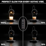 Skull Candle Warmer Lamp with Timer and Dimmer *Candles NOT Included – Black Gothic Candle Lamp Warmer w/Adjustable Height, 2 Light Bulbs – Skull Decor, Goth Gothic Decor Spooky Home & Witchy Gifts