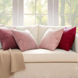 MIULEE Soft Corduroy Decorative Throw Pillow Covers Pink Series 20x20
