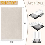 SHACOS Soft Cozy Fluffy Arch Pattern High-Low Pile Area Rugs 6'x9' Large Non Slip Washable Modern Geometric Rug Scandinavian Minimalist Carpet for Living Room Bedroom Dining Room, Beige