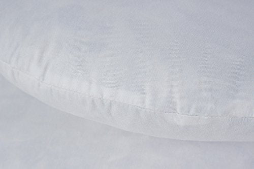 Set of 2, 95% Feather 5% Down 18 Inch Round Decorative Pillow Insert, Cotton Cover, White, Set of 2