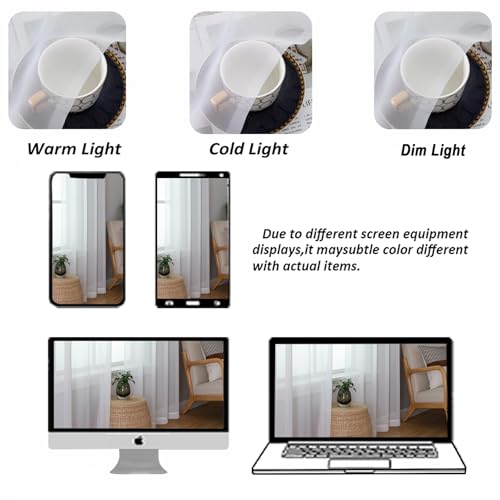 LIVEKID White Sheer Curtains 84 Inches Long 2 Panels - Light Filtering Breathable Voile Textured Sheer Curtains for Bedroom/Living Room, Rod Pocket Soft Elagant & Airy Solid Drapes, W42 x L84
