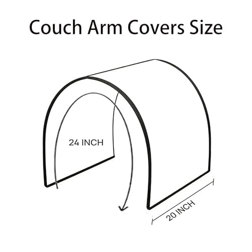 Couch Arm Covers for Chair Sofa, Armrest Armchair Covers Non-Slip Recliner Slipcovers, Waterproof Headrest Cover (Khaki Gray, 20 X 24 Inch/2 Pieces)