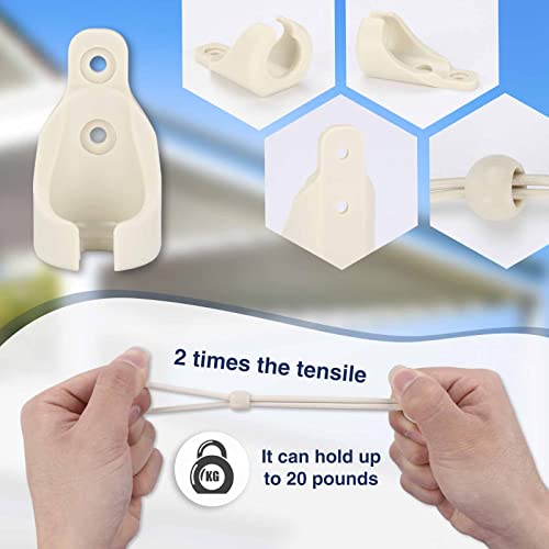 Coolaroo Shade Replacement Parts Bungee Kit and End Cap,Weather Resistance,for Coolaroo Exterior Roller Shade,Outdoor Blinds,Roller Shades(Sand,2 Set)