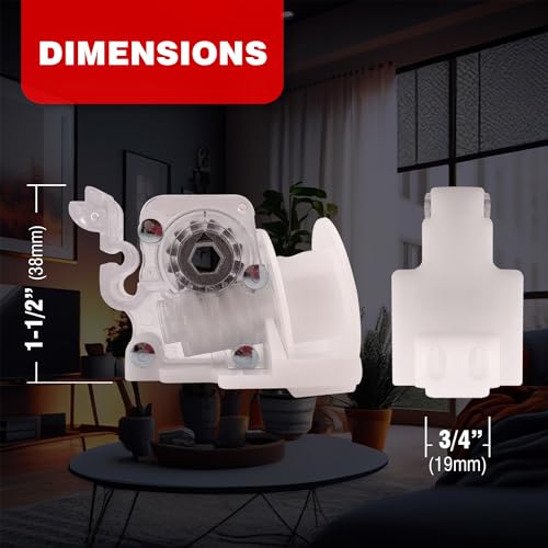 Amazing Drapery Hardware Clear Low Profile Cord Tilt Control 2ct - Fits Hex Rod, 1/4" Hex Hole, Ideal for 2" Horizontal Blinds