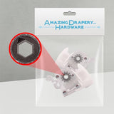 Amazing Drapery Hardware Clear Low Profile Cord Tilt Control 2ct - Fits Hex Rod, 1/4" Hex Hole, Ideal for 2" Horizontal Blinds