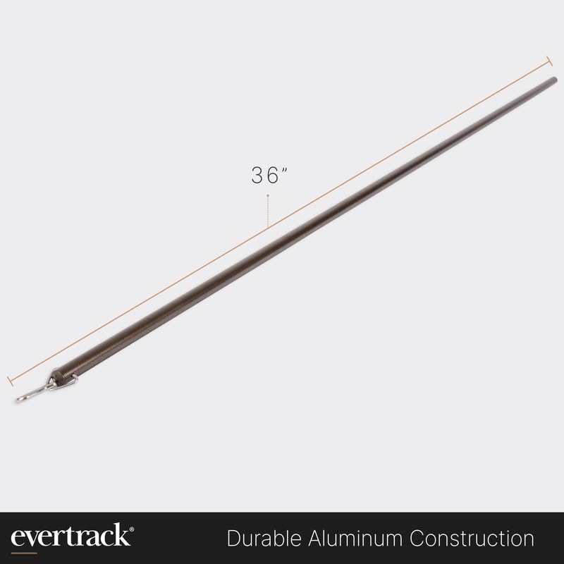 Curtain Wand - Aluminum Curtain and Drapery Pull Rod with Stainless Steel Hardware for Curtains, Draperies, and Room Divider Curtains - 36 Inches, Metallic Bronze - Pack of 2
