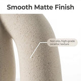 CEMABT Modern Nordic Boho Vase Set - Elegant Beige Matte Ceramic Vase for Living Room, Bookshelf, Mantel, Entryway Table & Console Decor | Home Decor Shelf Decorations Easter Gift