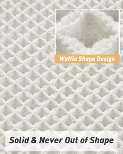 Upgraded Waffle Bath Mat Set of 2 Absorbent Bathroom Mat 17"x24" + 20"x32"