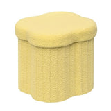 B FSOBEIIALEO Storage Ottoman Cube, 12.6" Flower Shaped Ottomans, Yellow