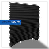 Blackout Paper Window Blinds 36" x 72" - 6 Pack Temporary Cordless Stick On Self-Adhesive No Drill Shades, Darkening Pleated Cover for Bedroom, Kitchen, Patio Door (Black, 100% Paper Material)