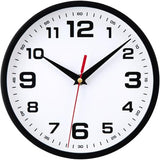 Wall Clock Silent Non-Ticking Modern Clocks Battery Operated 8 Inch Small Analog Clock Decorative for Living Room Bedroom Kitchen Office Decor (Black)