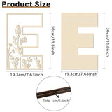 Layered 12 Inch Large Wooden Letters for Wall Decor, Flowered Paintable Wooden Nursery Letters for Crafts Wood Alphabet Letter E for Birthday Boho Nursery Name Sign Wedding Home Decoration