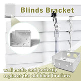 2PCS Mini Blind Brackets, Metal Window Blind Brackets, 2 inch White Window Blinds Headrail Holder Bracket for High Profile Blinds