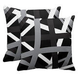 Emvency Set of 2 Throw Pillow Cover Gray Black Stripes Design Retro Decorative Pillow Case Striped Home Decor Square 18x18 Inch Cushion Pillowcase