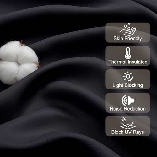 Gwine 24 Inch Long Tier Curtains for Small Window, Short Blackout Kitchen Curtains Over Sink, Half Window Drapes for Bedroom Bathroom Basement, 2 PCS, Each 30" Wx24 L, Black