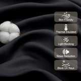 Gwine 24 Inch Long Tier Curtains for Small Window, Short Blackout Kitchen Curtains Over Sink, Half Window Drapes for Bedroom Bathroom Basement, 2 PCS, Each 30" Wx24 L, Black