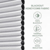 TIPIACE Manual Pattern Cellular Shades Cordless Honeycomb Blinds Full Blackout Fabric Window Shades for Skylight (White 93021A)