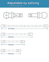 HOSKO Black Curtain Rod, 1-Inch Window Curtain Rods Set - Curtain Rods for Windows 30-84 Inches - Including Three Mounting Brackets