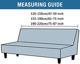 YOPOIY Printing Fitted Futon Cover Fitted Non-Slip Futon Slipcover Rich Textured Armless Sofa Cover with Elastic Bottom for Pets, Kids -15-155-190CM
