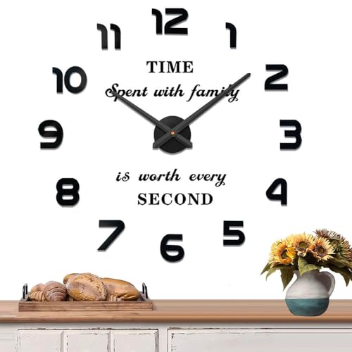 Mintime Large Wall Clock Battery Operated DIY Wall Clock for Modern Decorative Living Room/Office