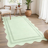 Scalloped Washable 3x5 Indoor Entryway Rug