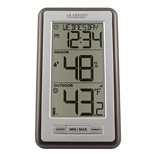 La Crosse Technology Atomic Projection Alarm Clock with Temperature | Wireless Digital Thermometer