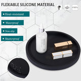 Silicone Bathroom Tray Coffee Table Decor Perfume Organizer, 10" Black