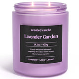 CHILLFLAME Lavender Candle, 14.1 oz Scented Candles for Home, 2 Wicks Blended Scents Aromatherapy Candles for Women and Men, Birthday Gifts for Women (Lavender+Lilac+Lemon)
