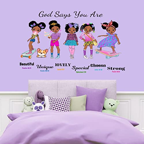 Wall Decals for Girls Toddler Bedroom,Black Girl Magic Inspirational Quotes Wall Stickers,Motivational Saying African American Girls Wallpaper for Baby Bedroom Room Wall Decor Decoration