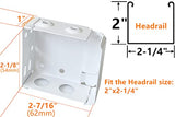 Cutelec 2pcs Box Mounting Bracket for High Profile Blinds 2inch White Color Window Blinds Headrail Holder Bracket