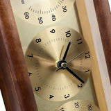 Adventurers Walnut Multifunctional Desk Clock with Temperature & Humidity Sensor, Solid Wood Frame, Elegant Gift for Living Room & Study Decor