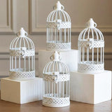 Vela Lanterns Decorative Indoor Bird Cage Candle Holders, White, Mini, 4PK