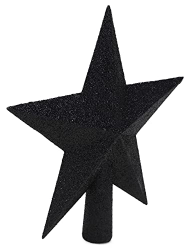 Christmas Concepts® 20cm Glitter Tree Top Star Decoration – Christmas Tree Topper/Ornament (Black)