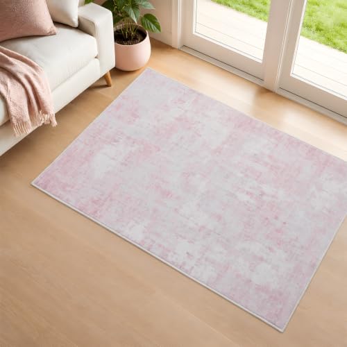 2x3 Area Rug Washable Abstract: Non Slip Throw Rugs for Entryway