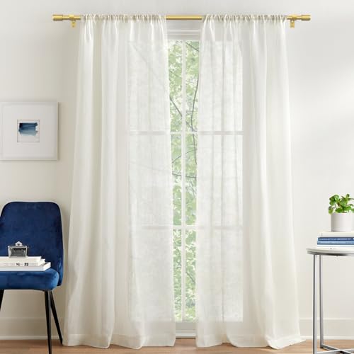 GXOACKJ Curtain Rods for Windows 28 to 48-60 Inches, 5/8 Inch Gold Adjustable Small Curtain Rod Set with Brackets for Bedroom Living Room