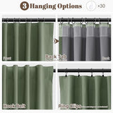 100% Blackout Olive Green Linen Curtains 84 Inch Length for Bedroom Black Out Light Blocking Curtain Thermal Insulated Room Darkening Window Drapes for Living Room Nursery 2 Panels Set 52x84 7ft