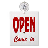 Double Sided "Will Return" Clock and "Open Come in" Sign with Adjustable Clock Hands & Suction Cup, 1 Unit