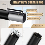Vintage Black Curtain Rod 18 to 45 Inches Curtain Rods for Windows Adjustable Heavy Duty Drapery Rod with Gold Bird Finials for Kitchen Window Living Room