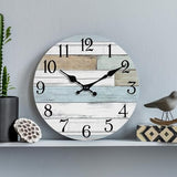 KECYET Wall Clock Battery Operated 8 Inch Silent Non Ticking Coastal Design Country Rustic Retro Decorative for Bathroom Kitchen Living Room Bedroom