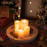 Hanobe Unfinished Round Wooden Craft Trays for DIY, 2PC Decorative Plate