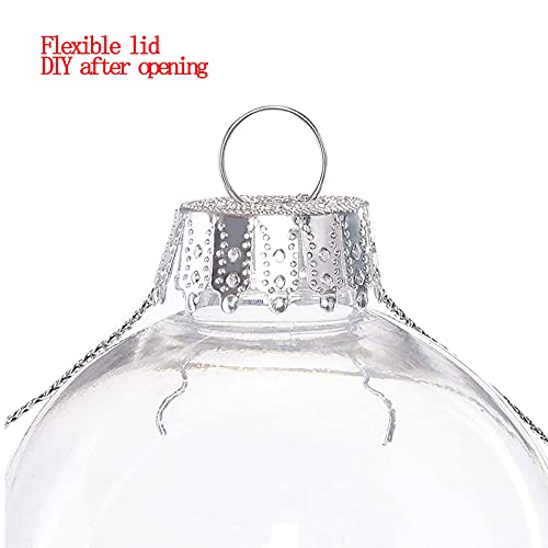12 Pcs DIY Clear Plastic Fillable Balls Ornament, 2.36Inch Christmas Balls for Christmas, Halloween, Birthday, Wedding Decor, Crafts Decorations (60 mm)