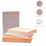 Aesthetic Decorative Books - Set of 2 Linen Boxes with Gold Lettering, Enhance Your Coffee Table, Bookshelf or Mantle Decor - Fake/Faux Books for Home Decoration, Photo & Keepsake Storage