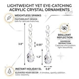 HOHIYA Crystal Christmas Ornaments Set 30PCS Clear Acrylic Hanging Icicle Prisms and Bead Garland for Christmas Tree Wedding Chandelier Window Party Holiday Decorations