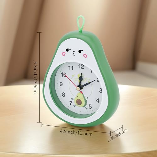 Mechanical Alarm Clock Colorful Cartoon Design, Gentle Alarm, Fruit Appearance for Living Room 4.5" L x 2.2" W x 5.3" H Pink